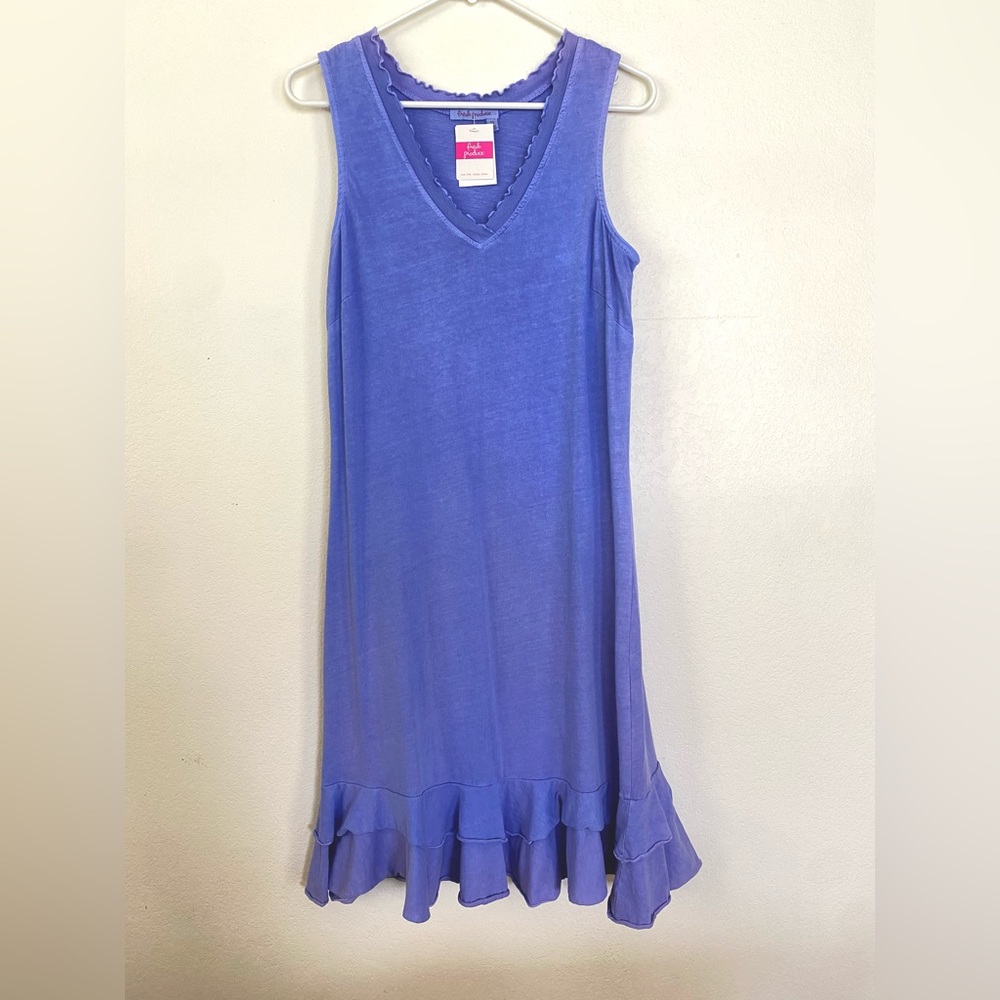 Fresh Produce NWT blue dress. Size X-Small. 100% cotton. Made in USA.